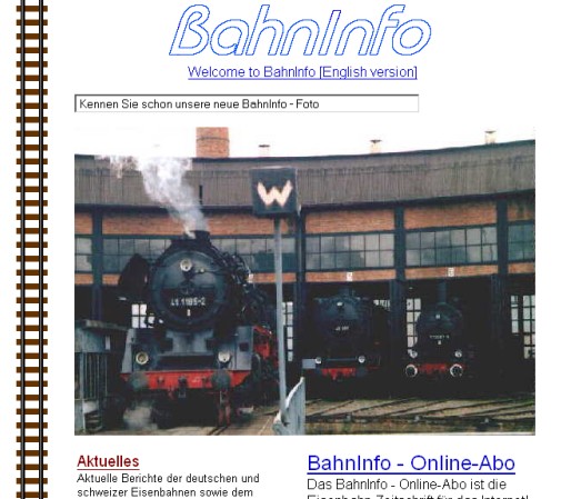 BahnInfo im Jahre 1998